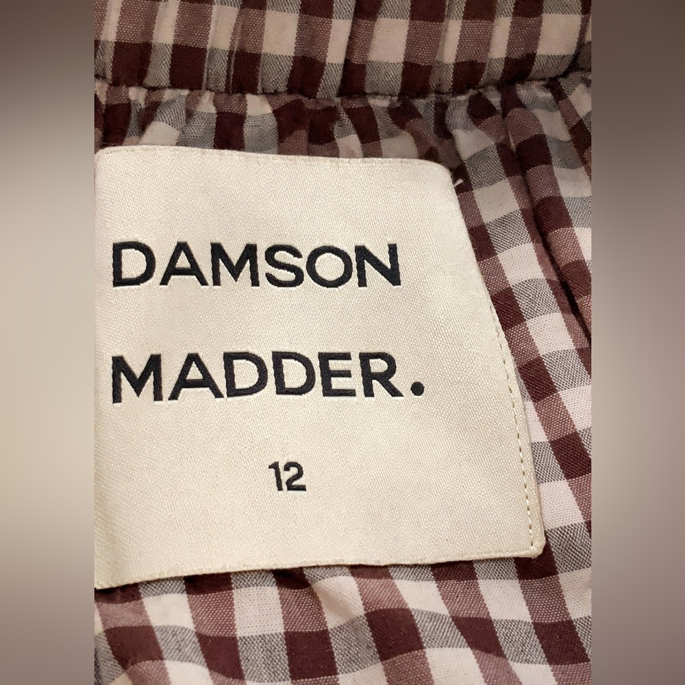 DAMSON MADDER Rina Ruffle Skirt in Chocolate Check UK 12 / US 8 - Picture 16 of 16